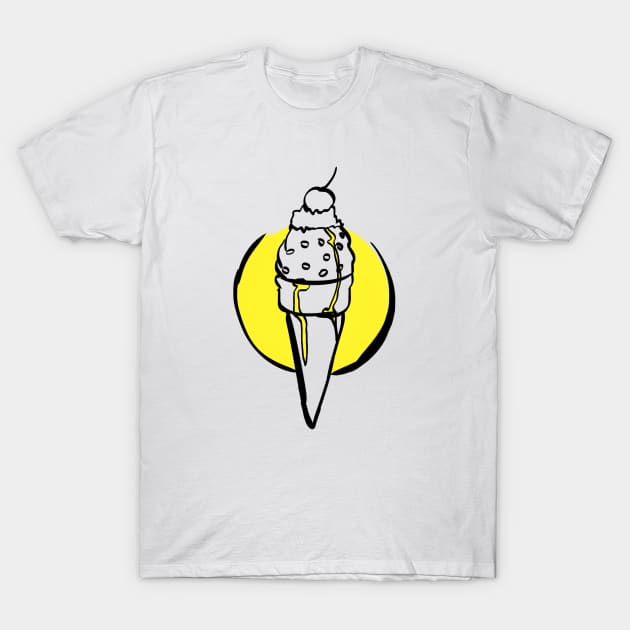 Ice Cream (Yellow) T-Shirt by @akaluciarts